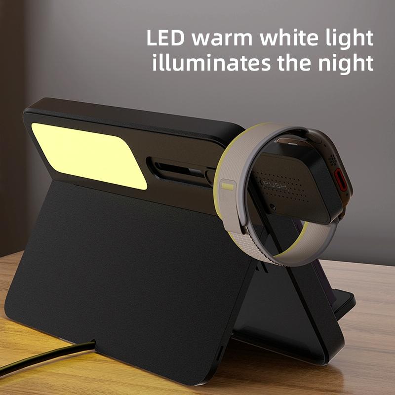 15W Magnetic Wireless Charger With Night Light - Black