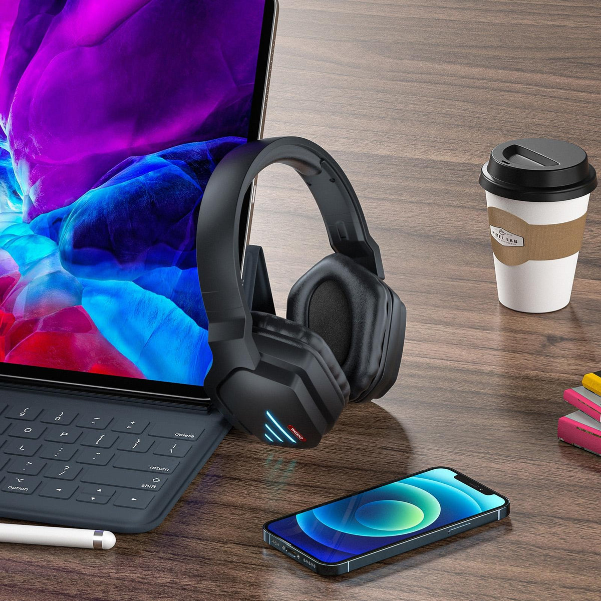 Adjustable Bass Gaming Bluetooth Headset With Mic