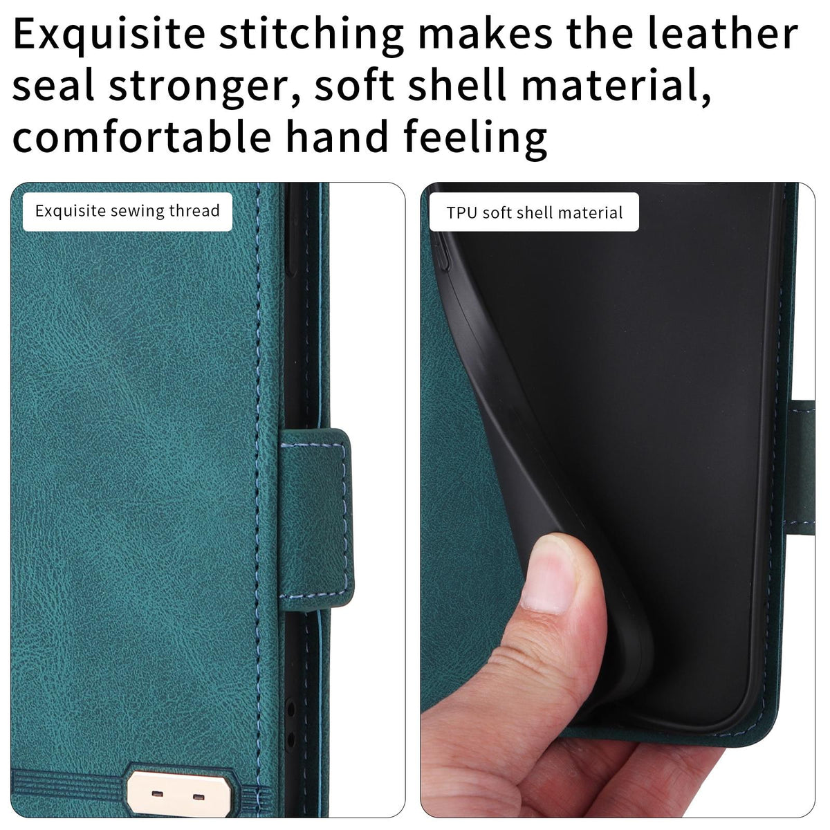 For Samsung Galaxy Z Fold4 5G Leather Flip Case With Magnetic Clasp - Black