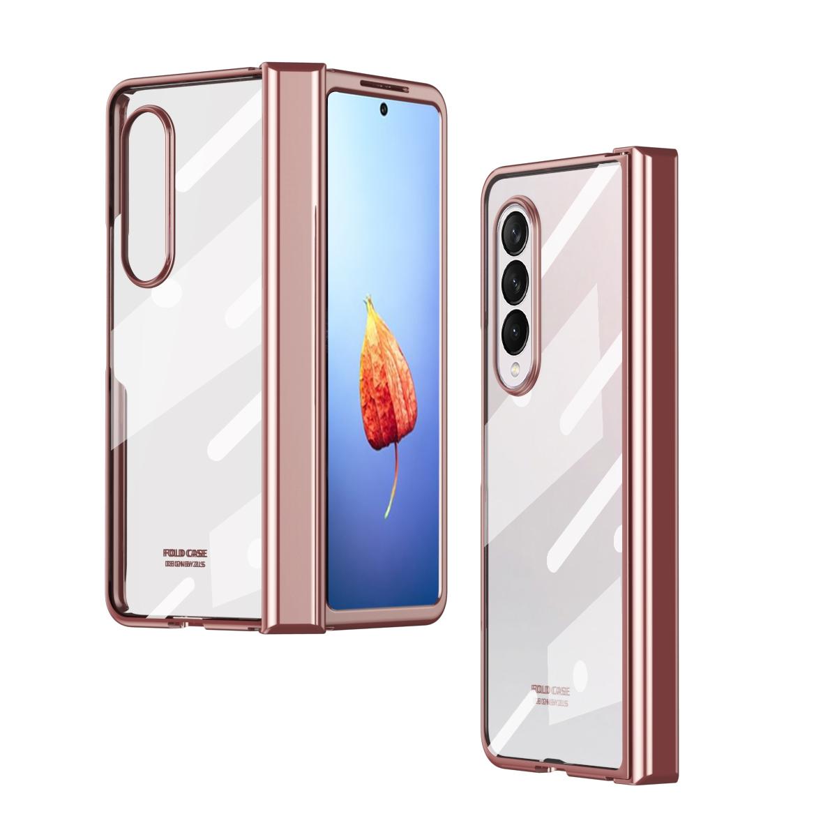 For Samsung Galaxy Z Fold4 5G Samsung Fold 4 Full Body Hinge Case - Electroplated - Rose Gold
