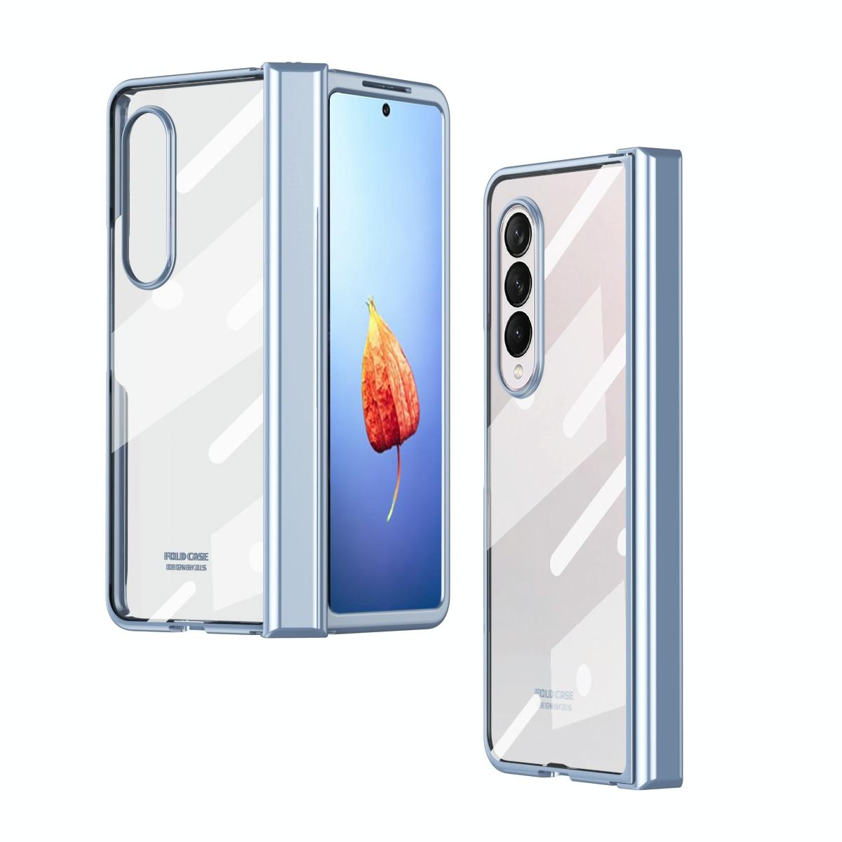 For Samsung Galaxy Z Fold4 5G Samsung Fold 4 Full Body Hinge Case - Electroplated - Rose Gold