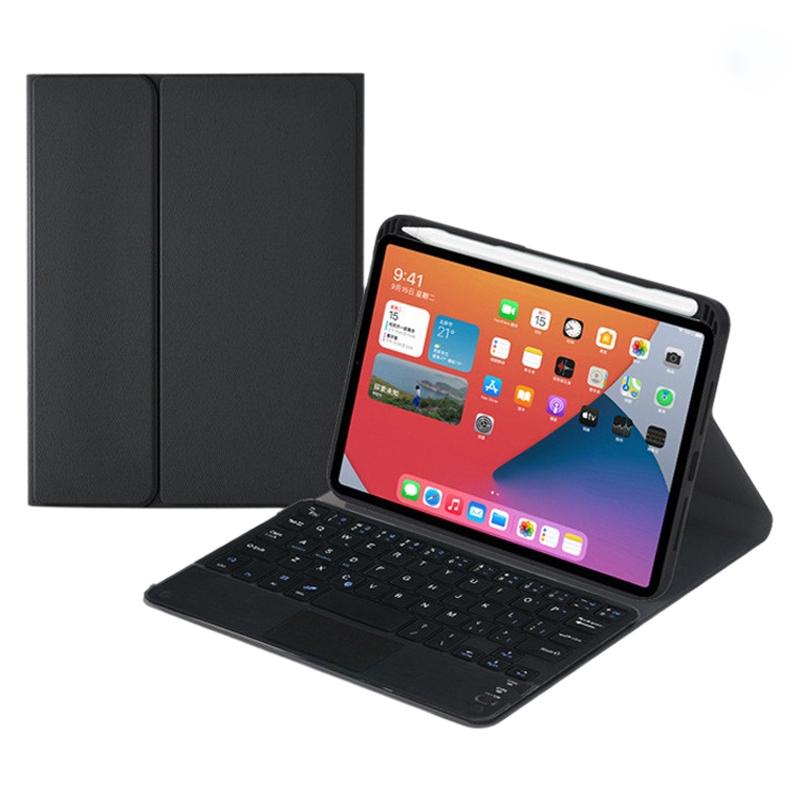 Detachable Bluetooth Keyboard Leather Tablet Case For Ipad Mini 6 With Touchpad &amp; Holder - Black