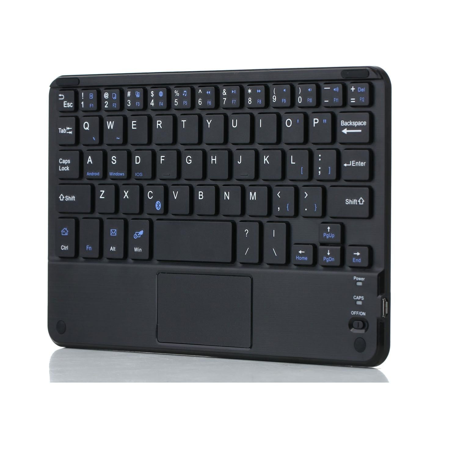 Detachable Bluetooth Keyboard Leather Tablet Case For Ipad Mini 6 With Touchpad & Holder - Black