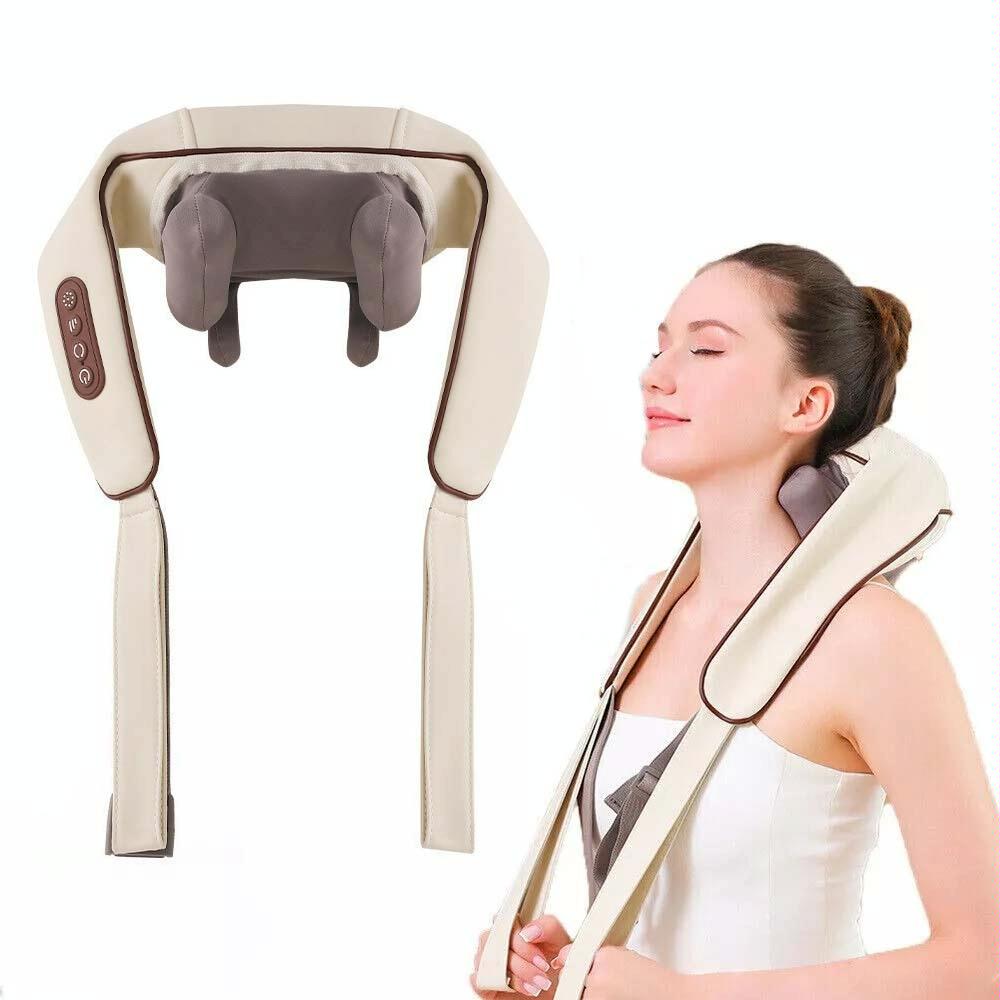 Shiatsu Neck &amp; Shoulder Massager With Heat Electric - White