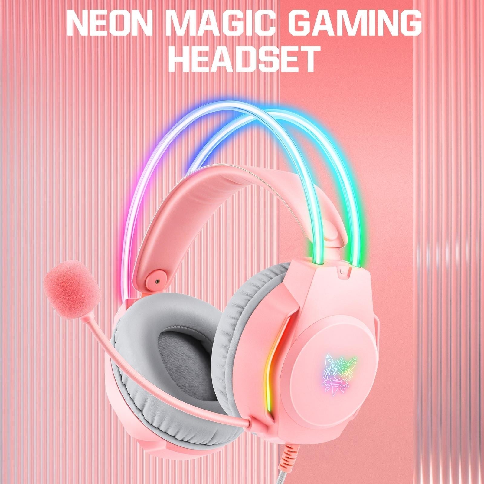 Rgb Wired Gaming Headset With Usb+3.5Mm - Pink