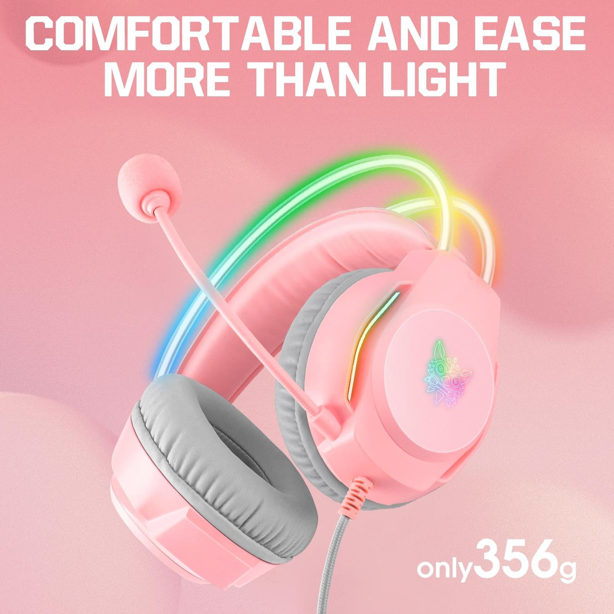 Rgb Wired Gaming Headset With Usb+3.5Mm - Pink