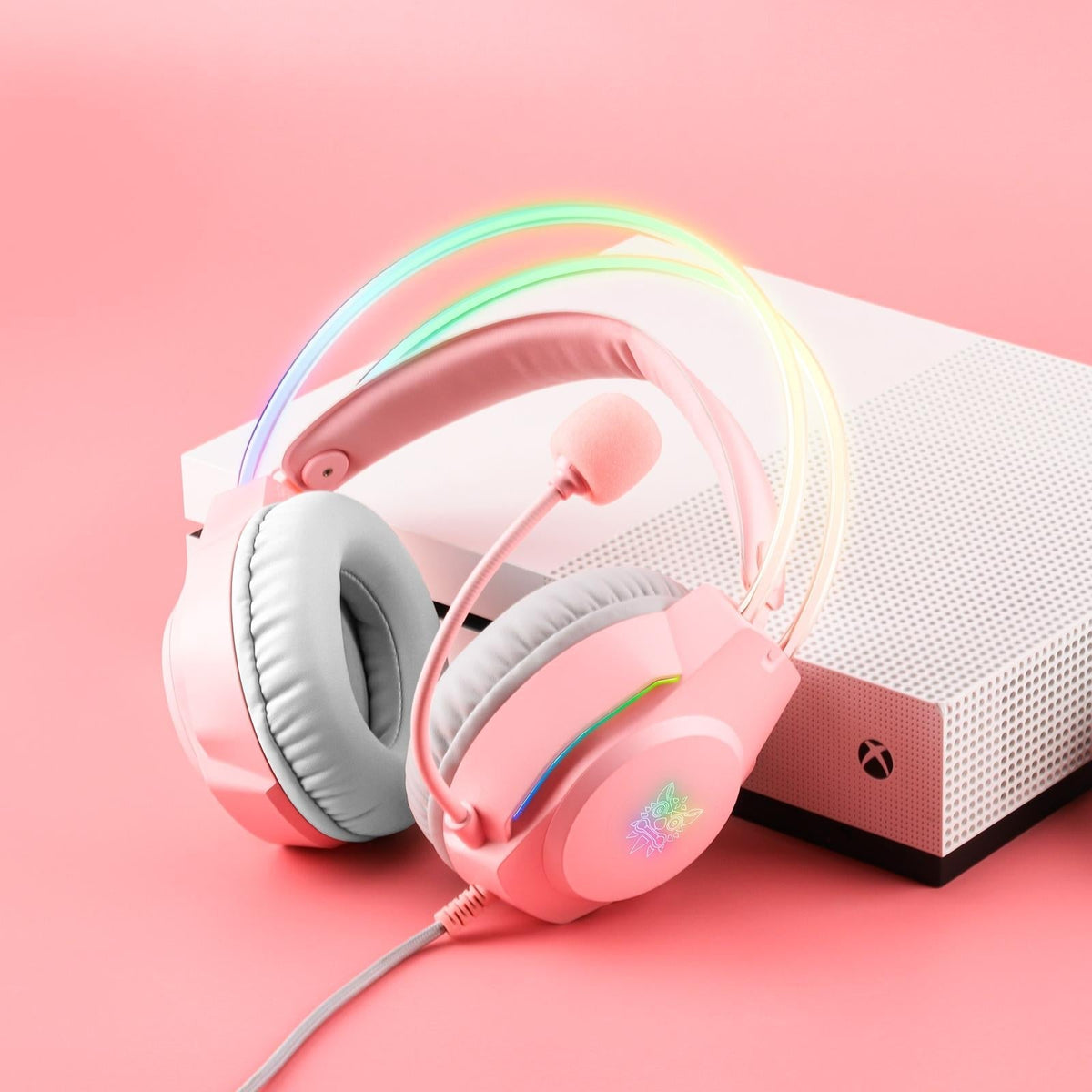 Rgb Wired Gaming Headset With Usb+3.5Mm - Pink