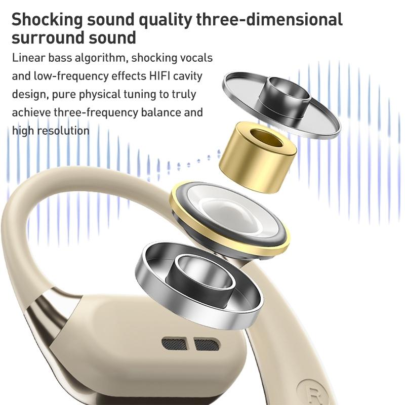 Wireless Bluetooth Earphone Ear-Mounted - Black