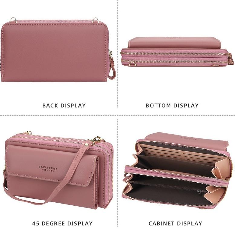 Large Capacity Shoulder Bag With Double Zipper - Red