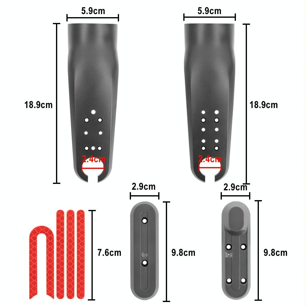 Xiaomi M365 / Pro / 1s Skateboard Front Fork Protection Set with Reflecting Bar - Black