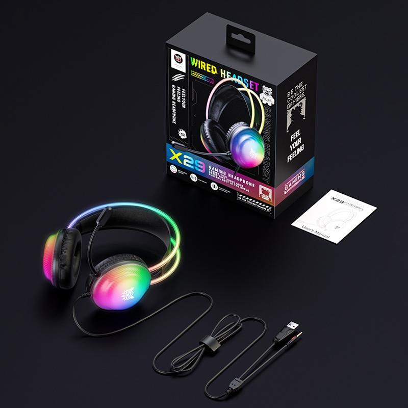 Rgb Wired Gaming Headset 2.2M Cable Black