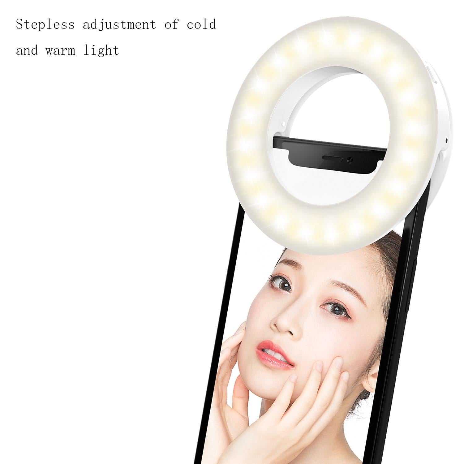 Selfie Ring Light for Mobile Phones - Beauty Enhancer - White