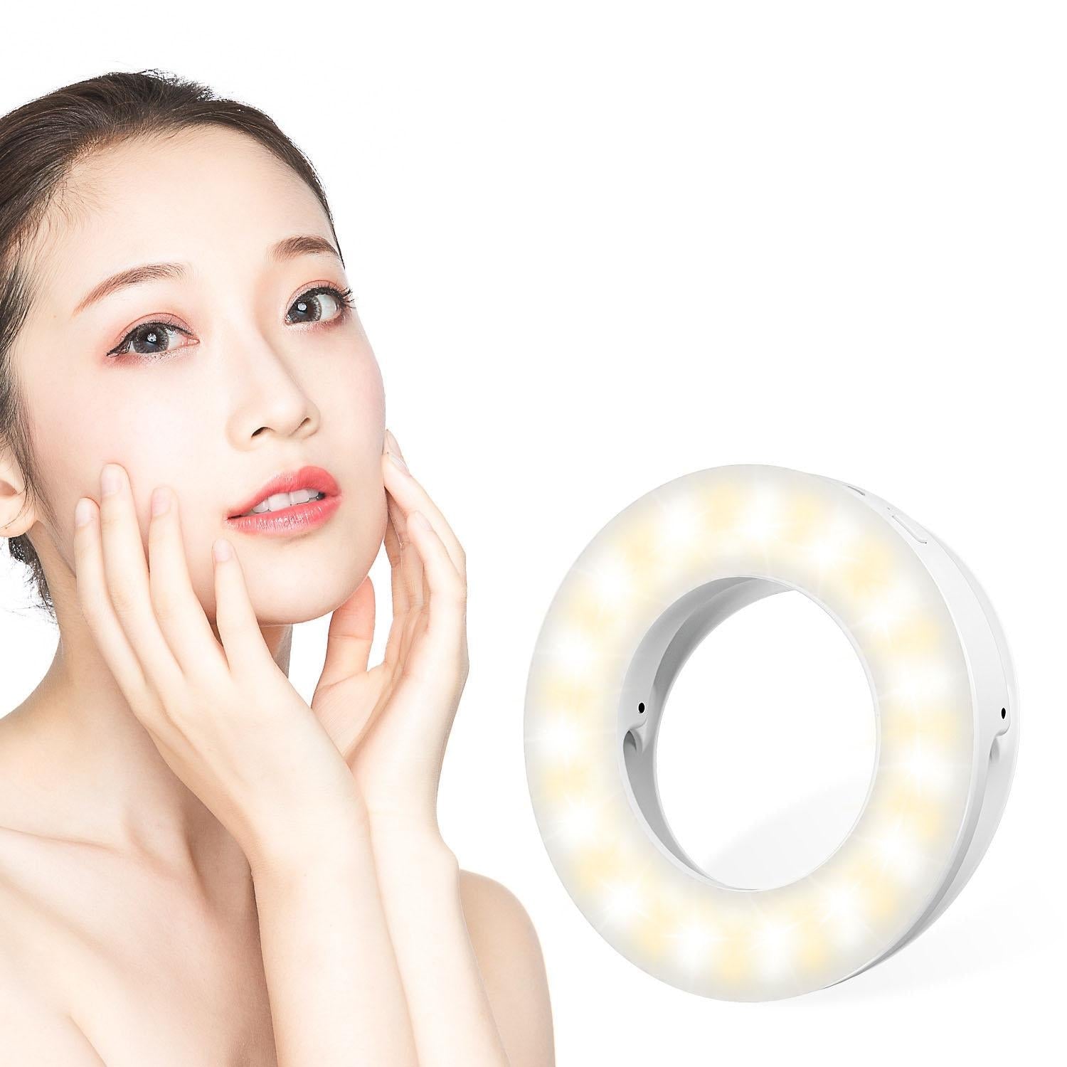 Selfie Ring Light for Mobile Phones - Beauty Enhancer - White