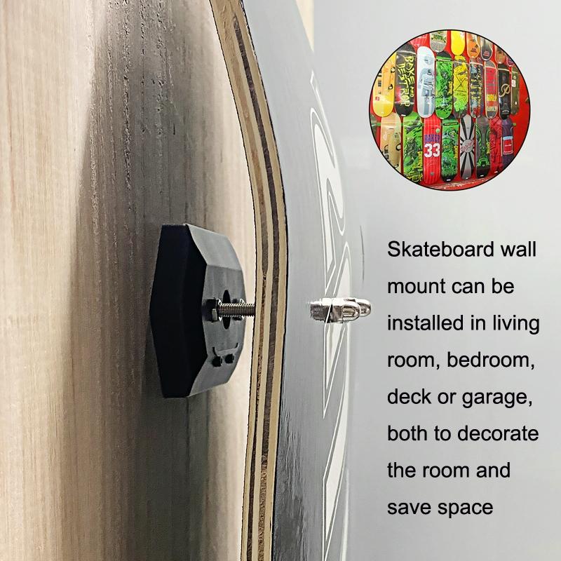 Skateboard Deck Display & Storage Stand - Wall Mount Black