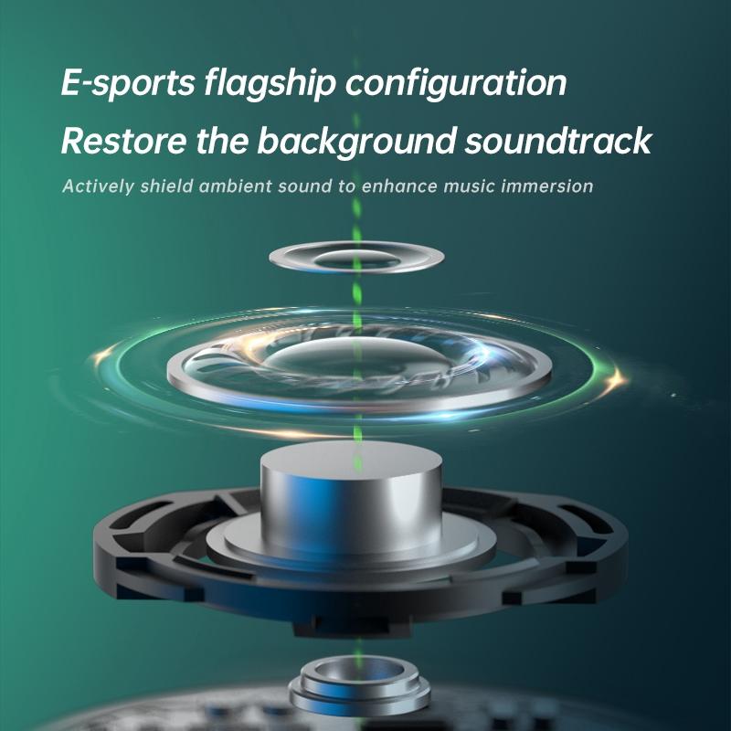 Wireless Bluetooth Game Earphones with Noise Reduction - H2s Pro - Black