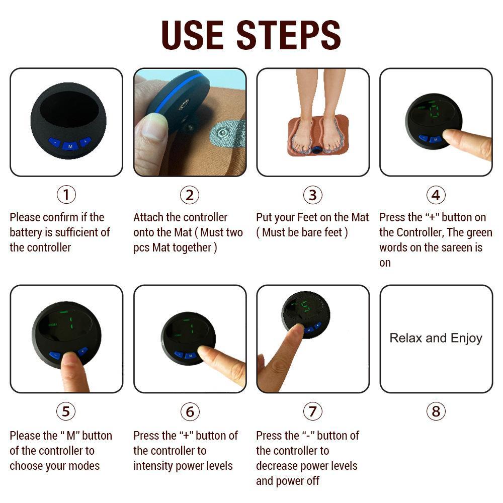 Ems 6-Mode 3D Foot Massager 15 Levels Orange