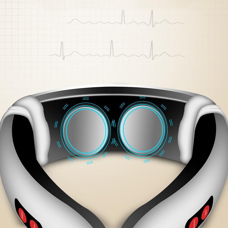 Rechargeable Neck Massager With Hot Compression Electric Pulse Therapy For Neck Pain Relief