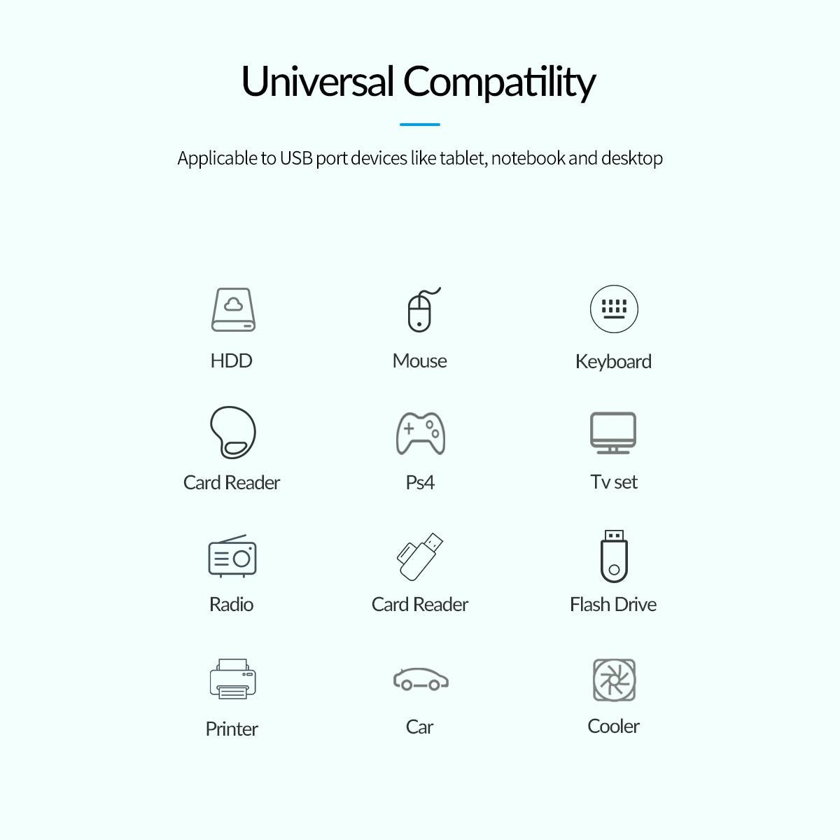 4-Port Usb 2.0 Hub Converter Black