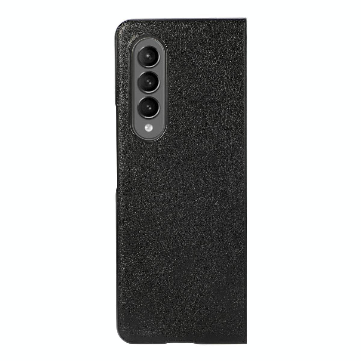 For Samsung Galaxy Z Fold4 5G Two Tone Litchi Pu Case - Slim & Stylish - Black