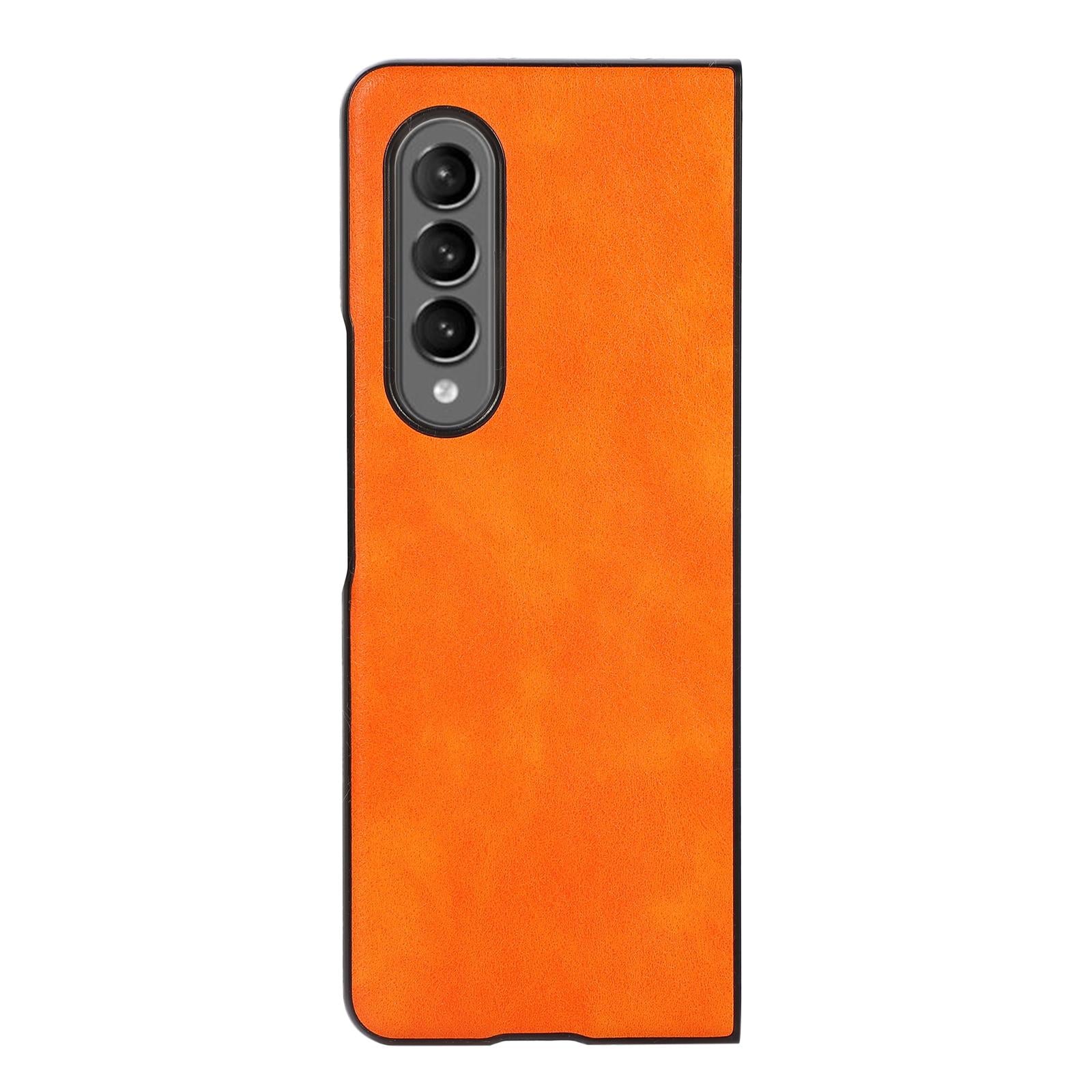 For Samsung Galaxy Z Fold4 5G Two Tone Litchi Pu Case - Slim & Stylish - Black