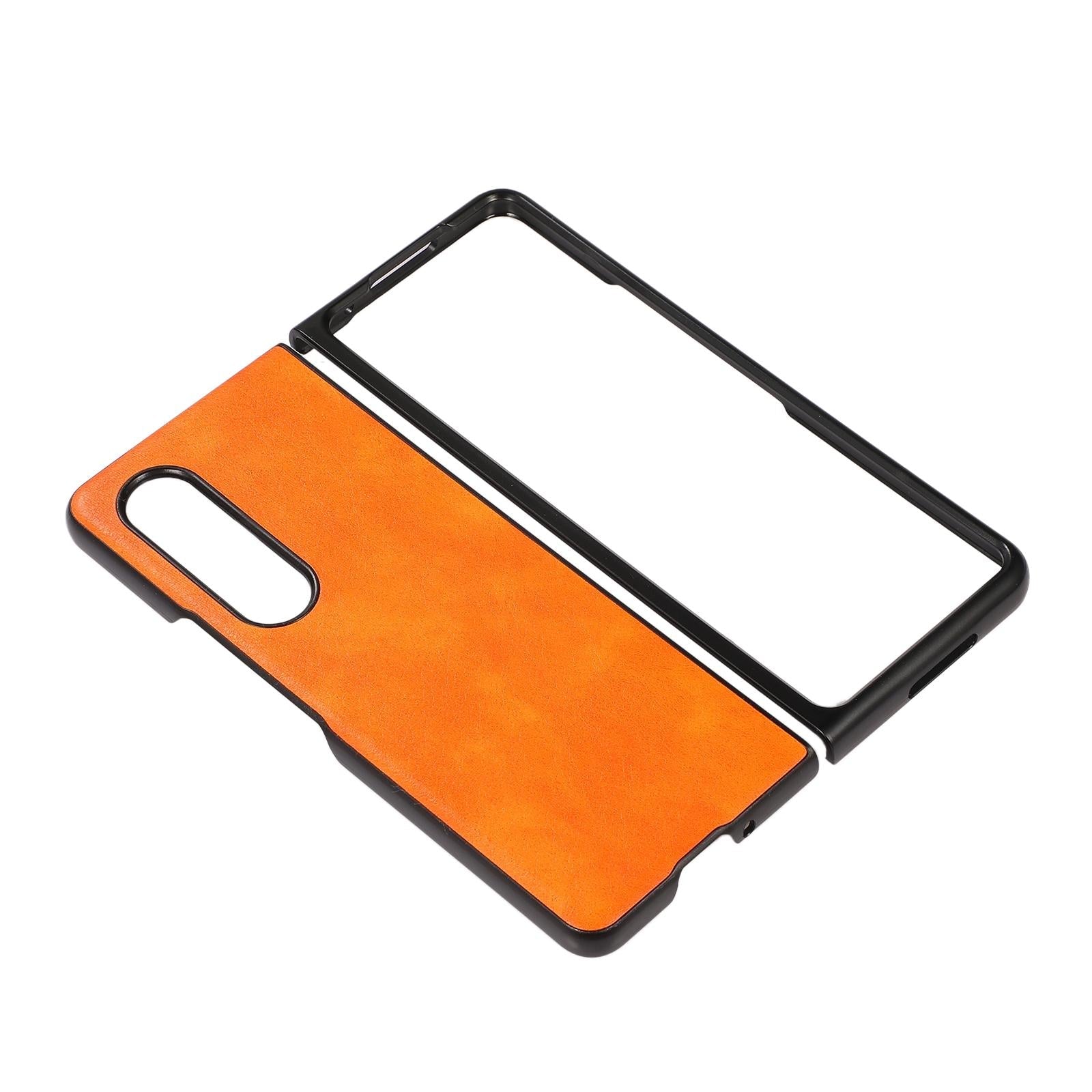 For Samsung Galaxy Z Fold4 5G Two Tone Litchi Pu Case - Slim & Stylish - Black