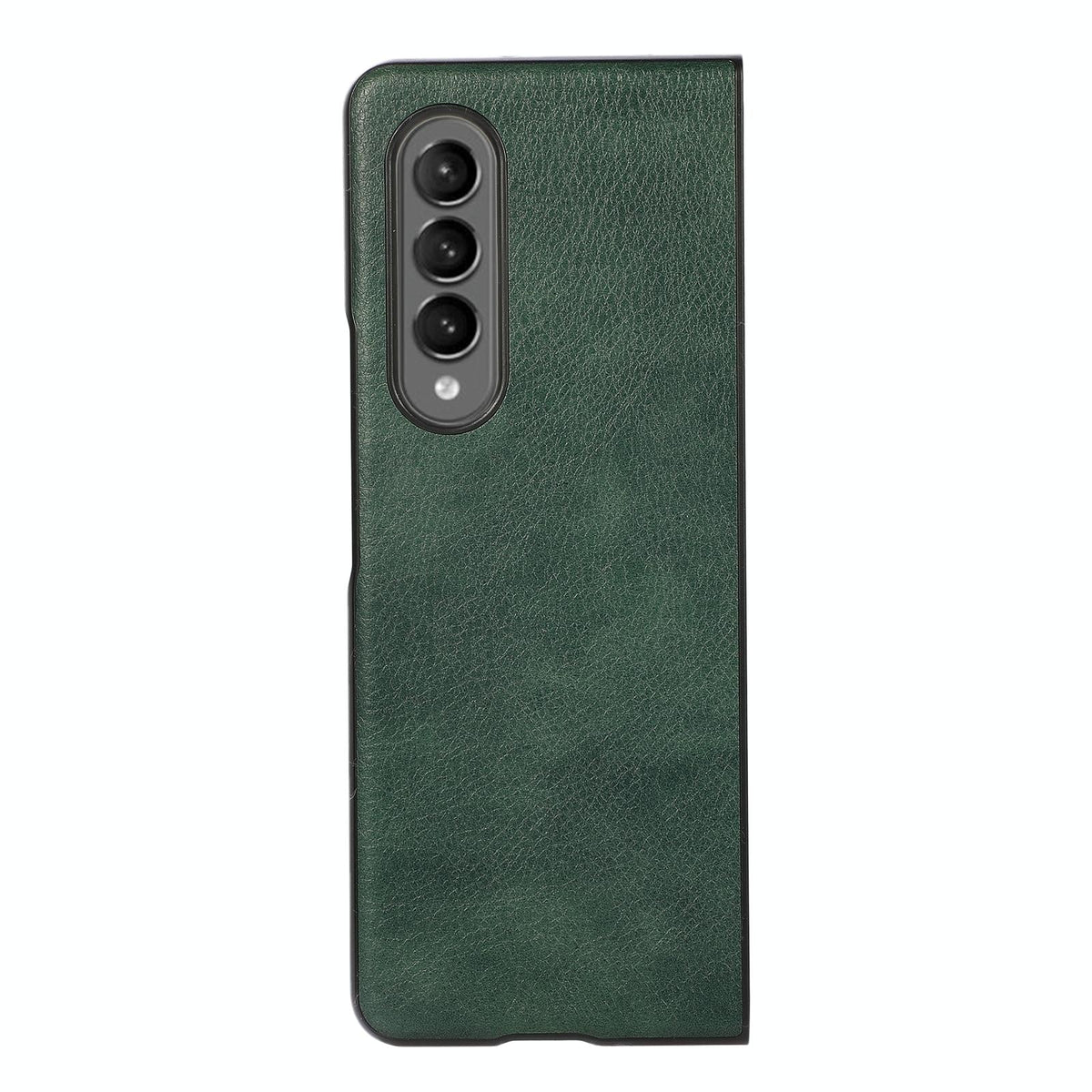 For Samsung Galaxy Z Fold4 5G Two Tone Litchi Pu Case - Slim & Stylish - Black