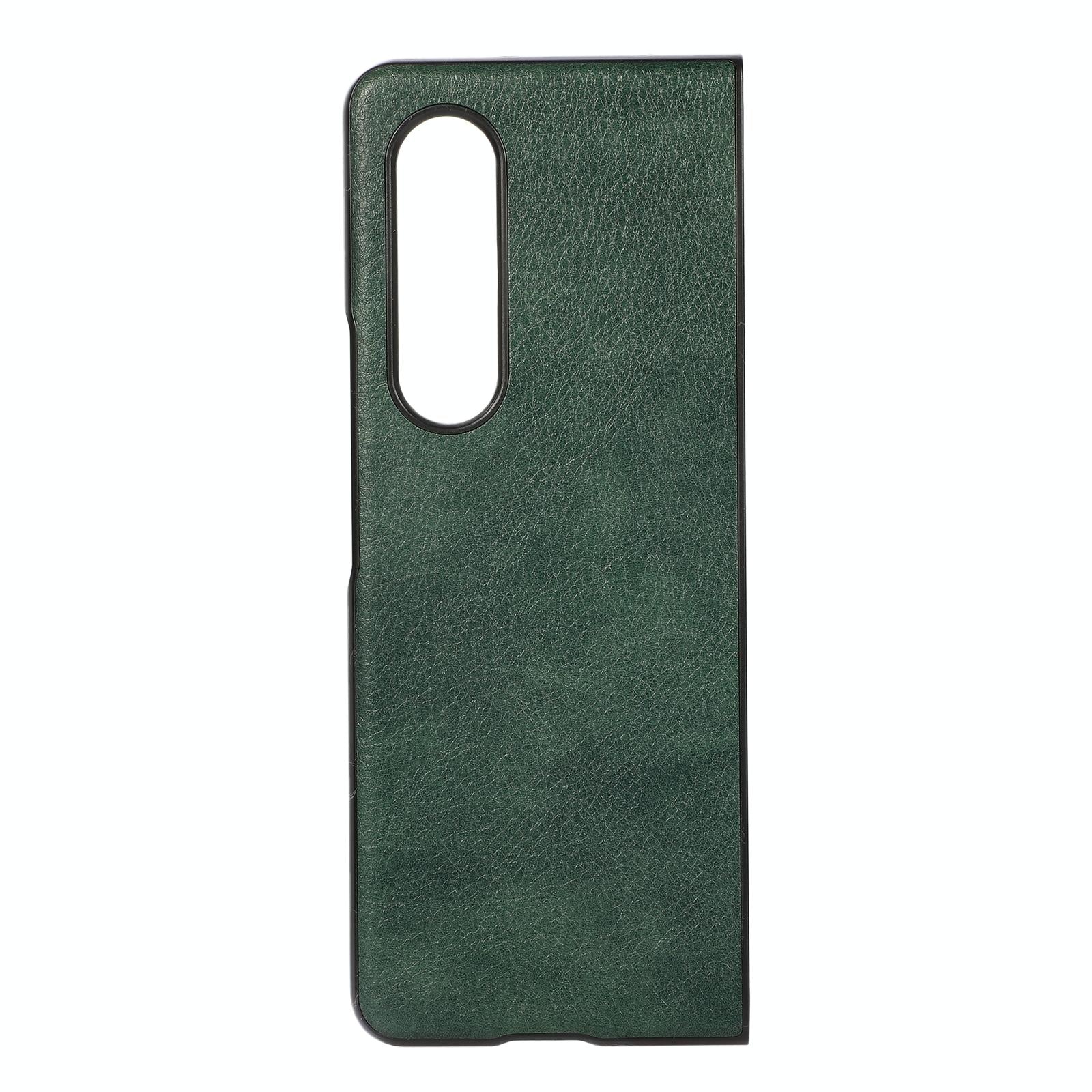 For Samsung Galaxy Z Fold4 5G Two Tone Litchi Pu Case - Slim & Stylish - Black