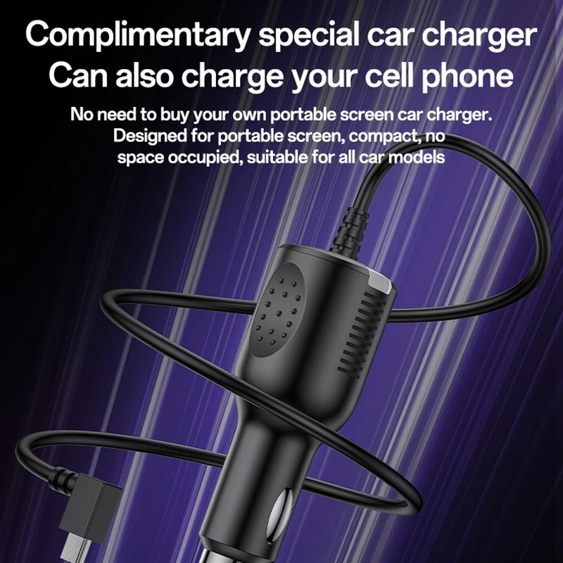 7 Inch Carplay Portable Car Video Navigation - Black