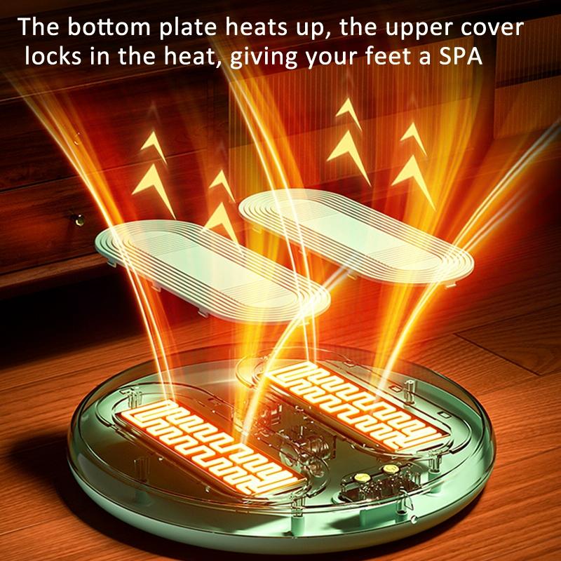 Adjustable 5V Usb Foot Massager Warmer 3 Temp & Vibration Levels - Beige Gray