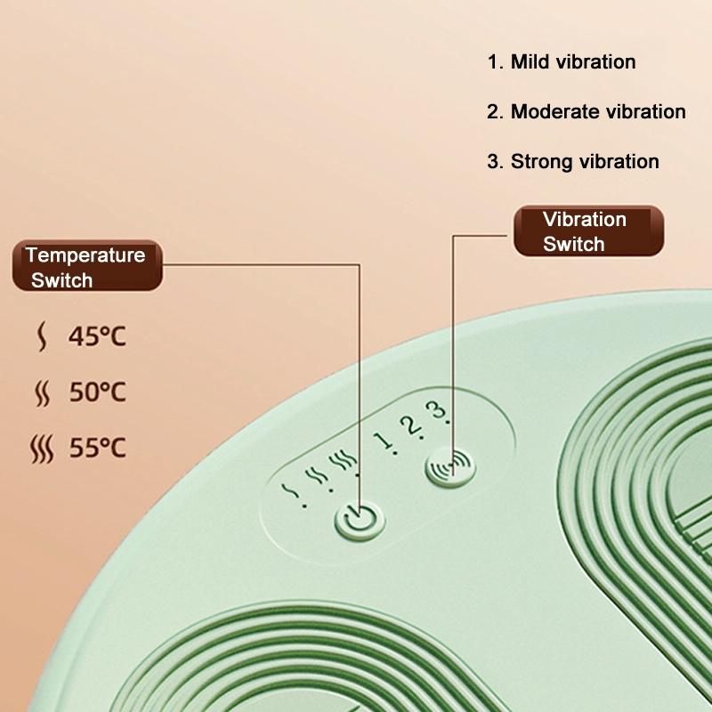 Adjustable 5V Usb Foot Massager Warmer 3 Temp & Vibration Levels - Beige Gray