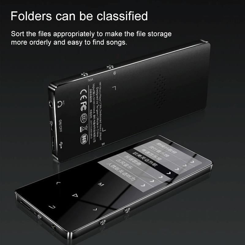 1.8 Inch Metal Bluetooth Mp3 / Mp4 Player With Touch Screen 8Gb - 8Gb Black