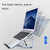 Foldable Aluminum Laptop Stand for Desktop Cooling - Elegant Silver