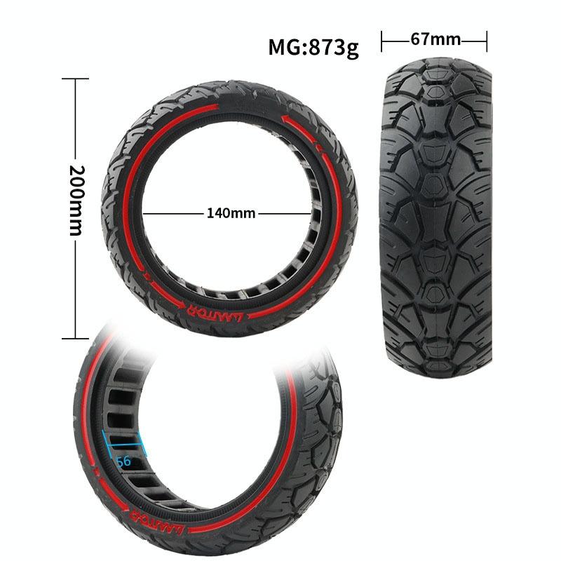 Universal 8.5 Electric Scooter Tire with 56 Card Slot - Off-road Red Line