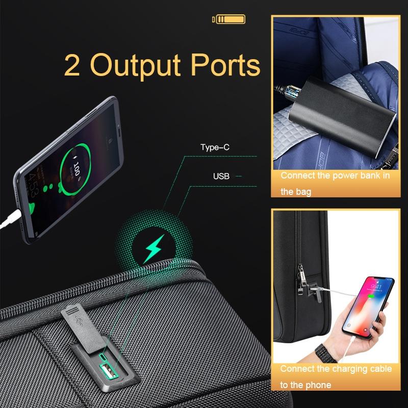 Usb Charging Anti-theft Business Backpack - Black