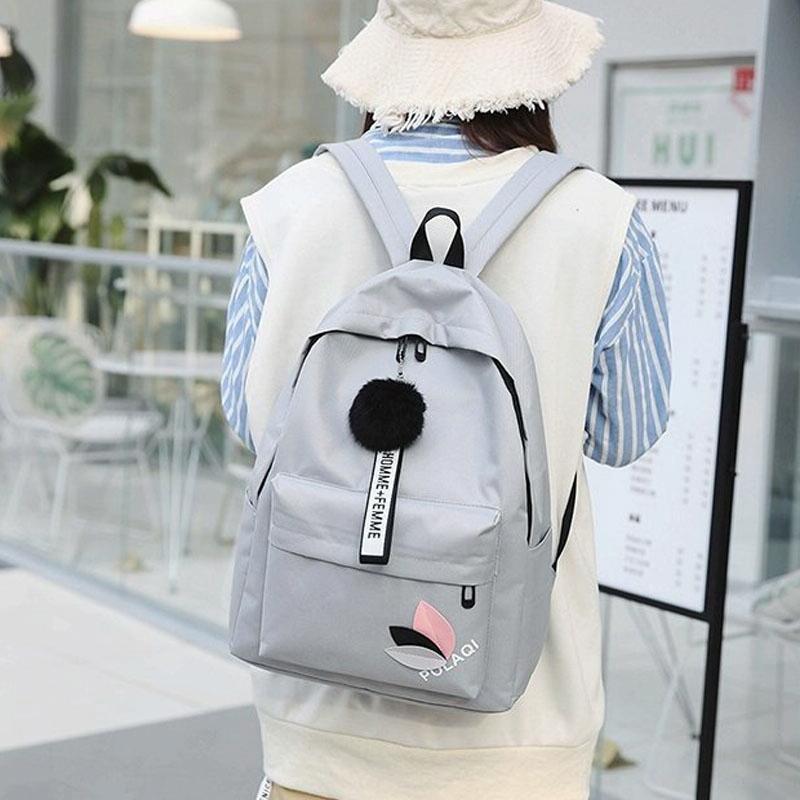 Student Canvas Backpack - Light Grey