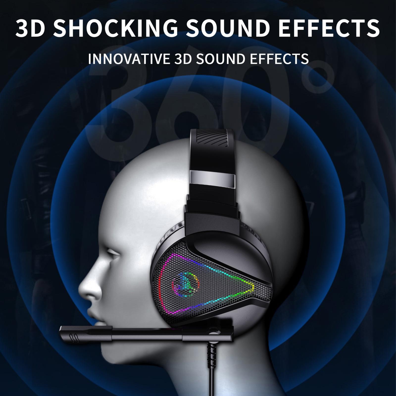 Rgb Stereo Gaming Headset With Mic Black