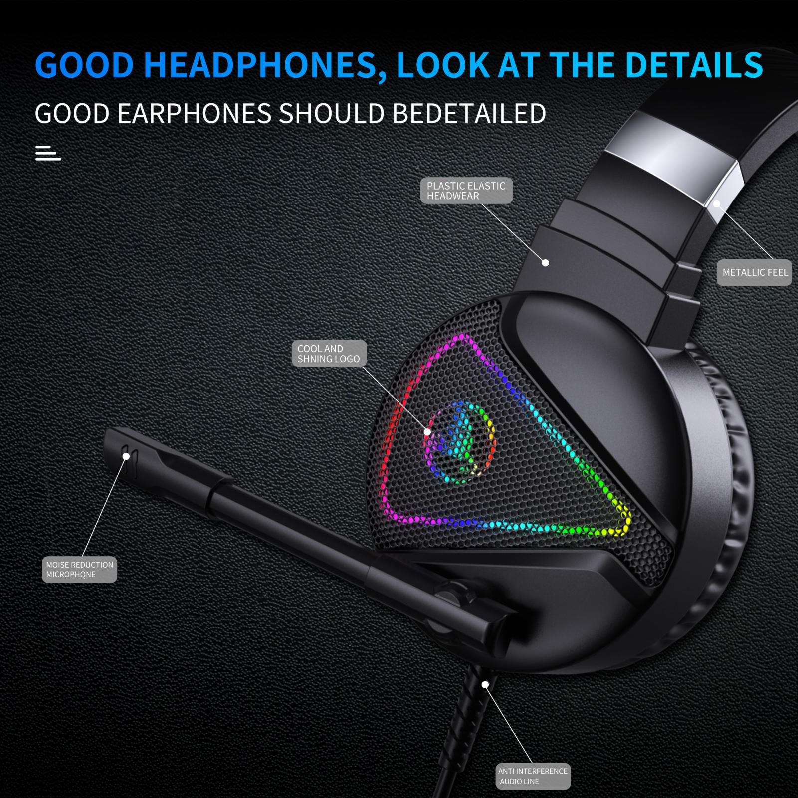 Rgb Stereo Gaming Headset With Mic Black