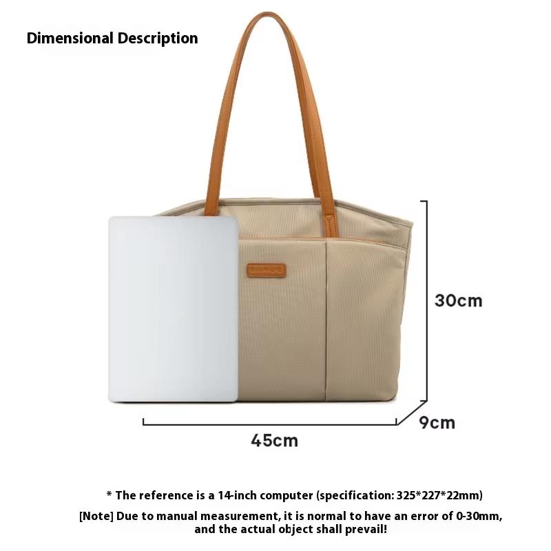 Large Capacity Laptop Tote For Women - Black