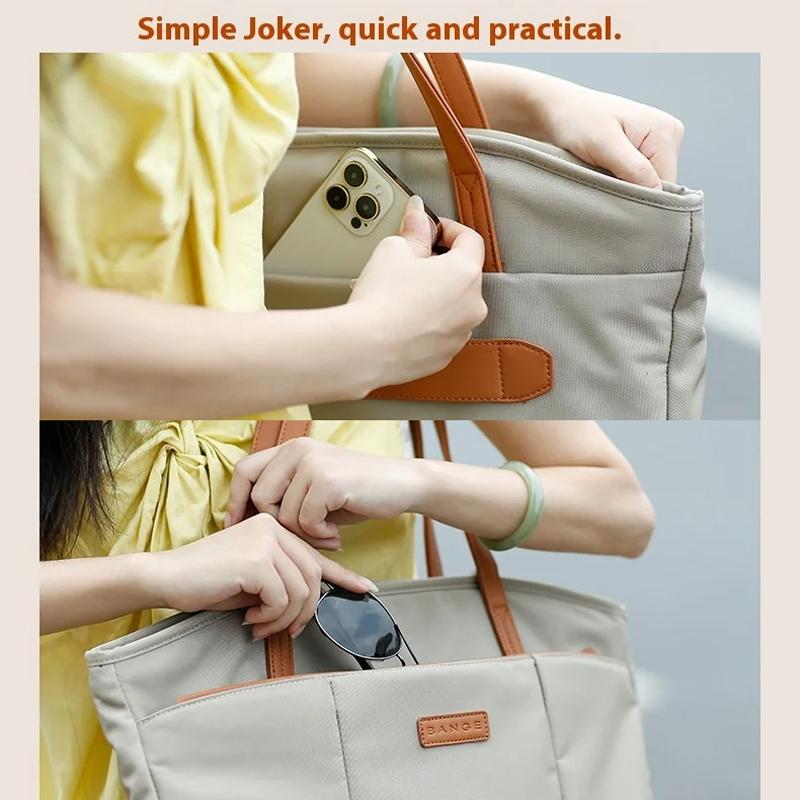 Large Capacity Laptop Tote For Women - Black