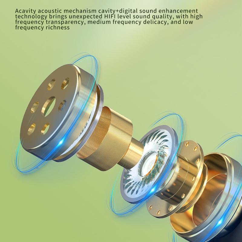 Wireless Clip-on Earphones with Charging Case - Black + Green