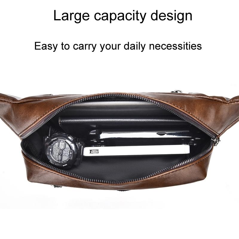 Large Capacity Waterproof Sports Waist Pack For Men - Black