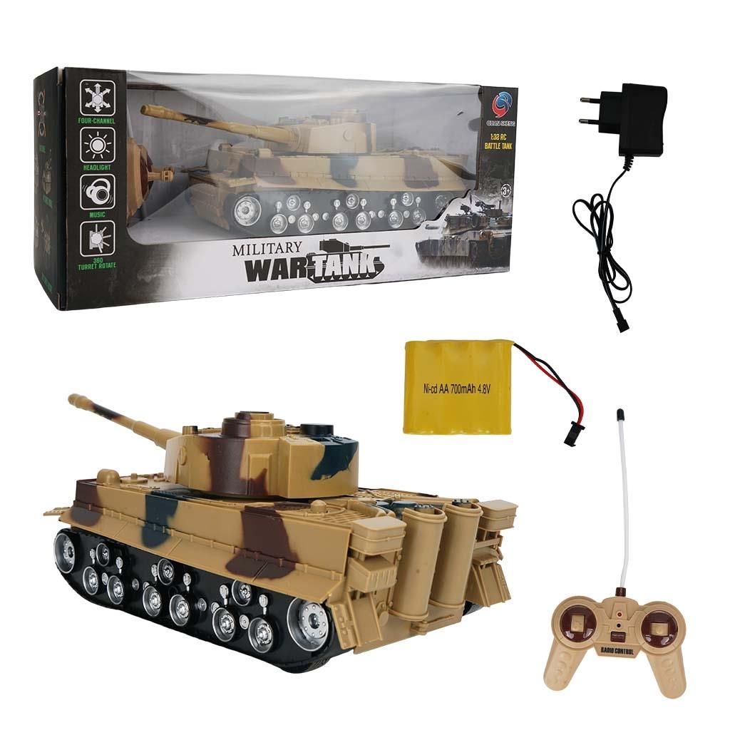 1 32 Four-way Rc Tank with Remote Control - Blue