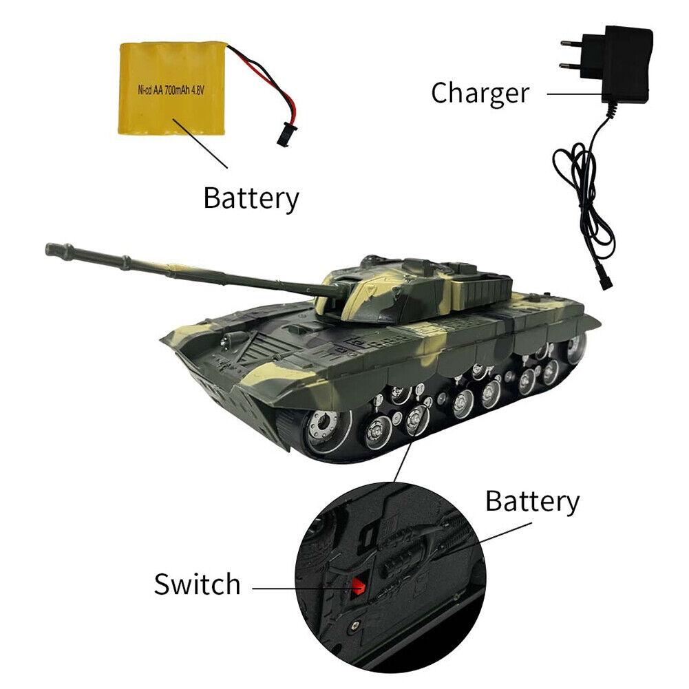 1 32 Four-way Rc Tank with Remote Control - Blue