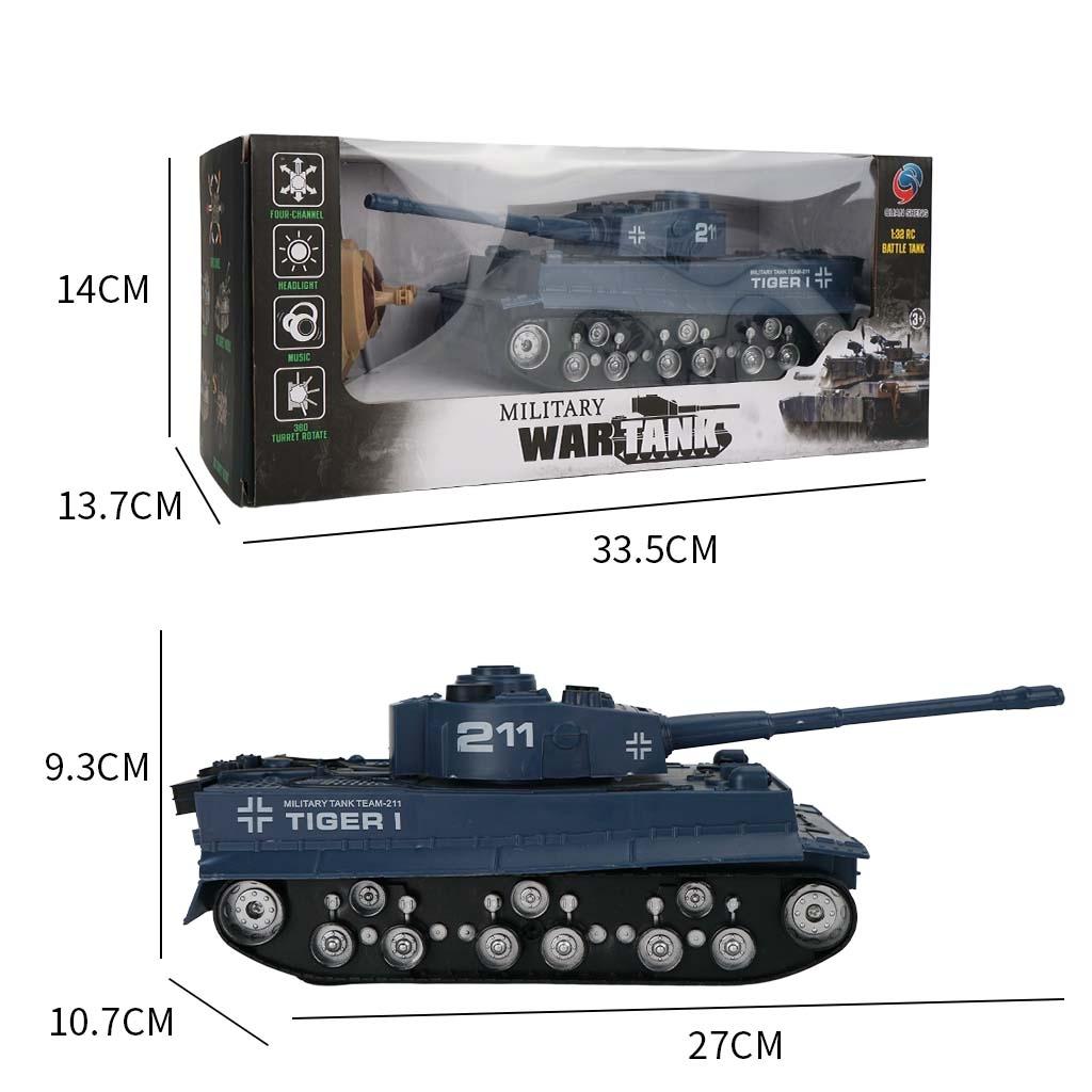 1 32 Four-way Rc Tank with Remote Control - Blue
