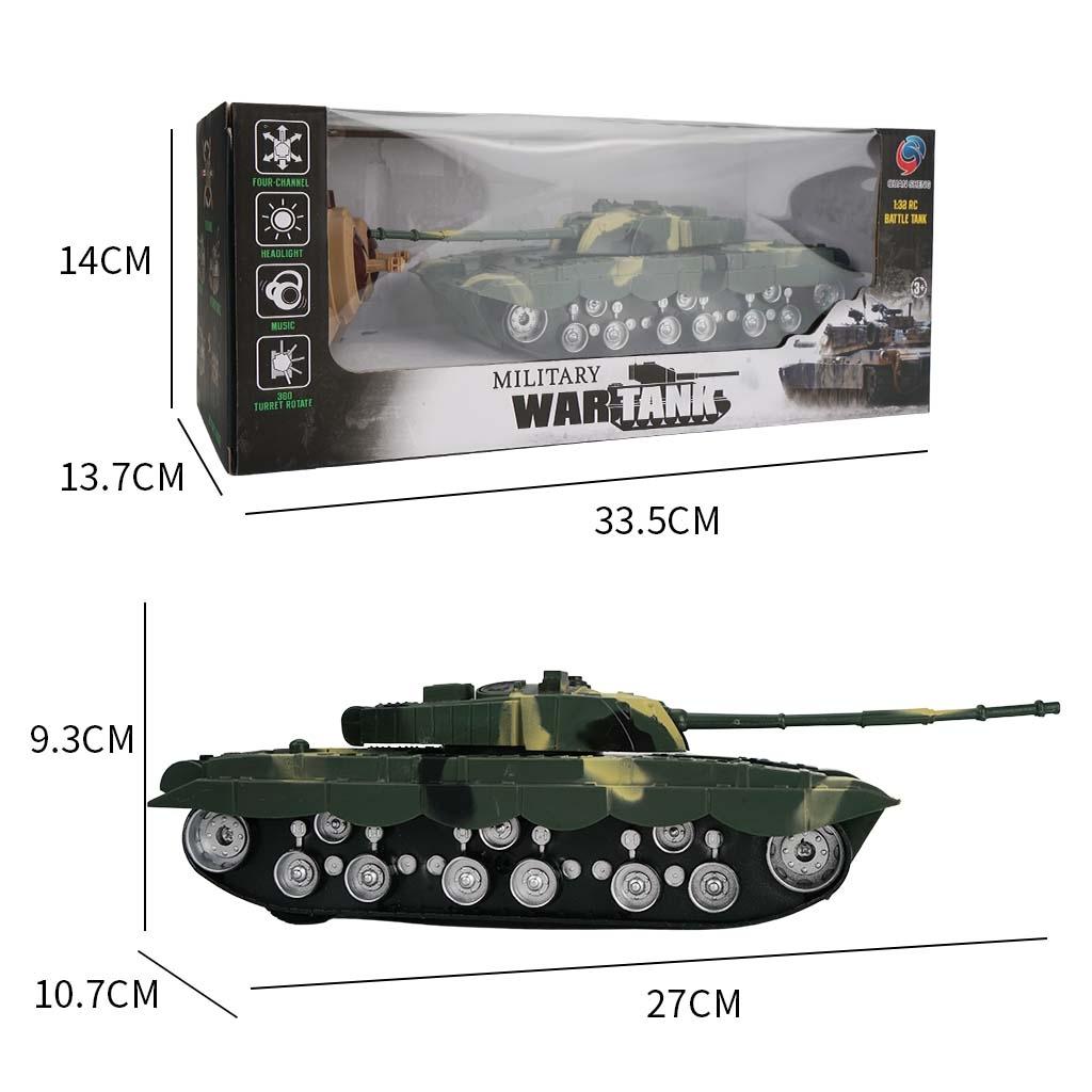 1 32 Four-way Rc Tank with Remote Control - Blue
