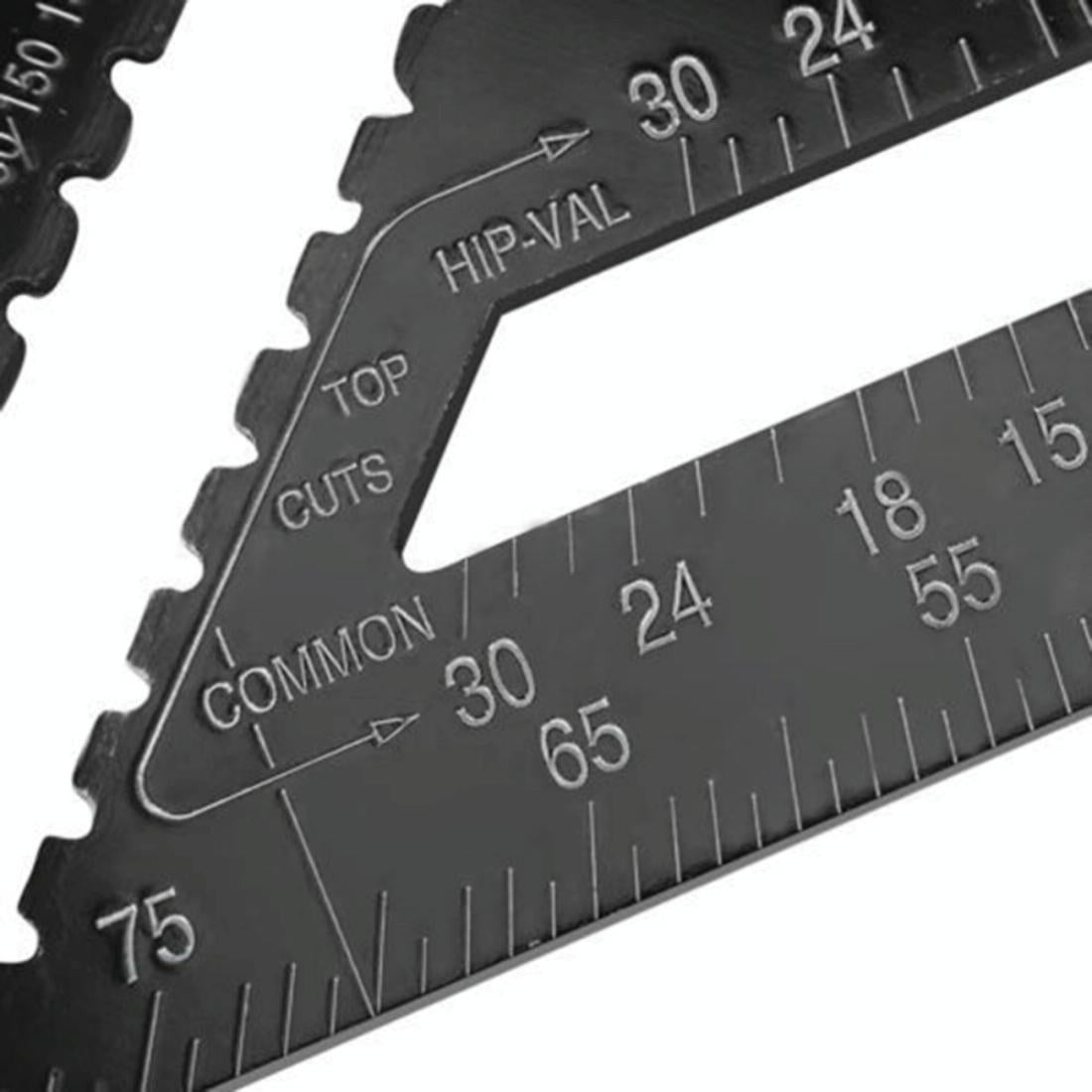 Woodworking Square Layout Gauge - Angle Ruler Measuring Tool - 7 Inch Black Metric