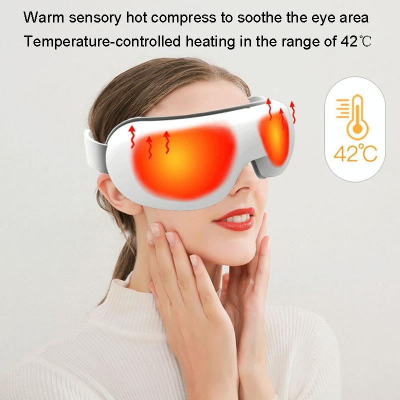 Intelligent Wireless Eye Massager With Vibration & Hot Compress White