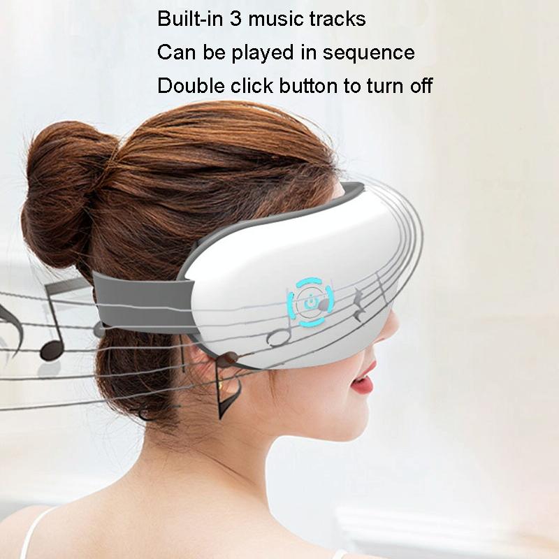 Intelligent Wireless Eye Massager With Vibration & Hot Compress White