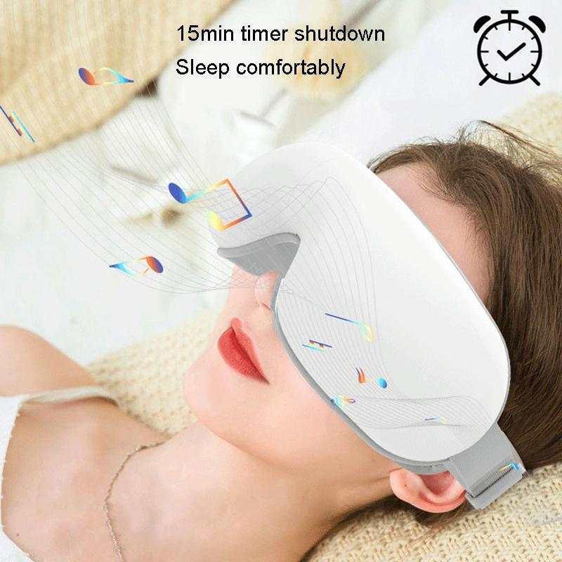 Intelligent Wireless Eye Massager With Vibration & Hot Compress White