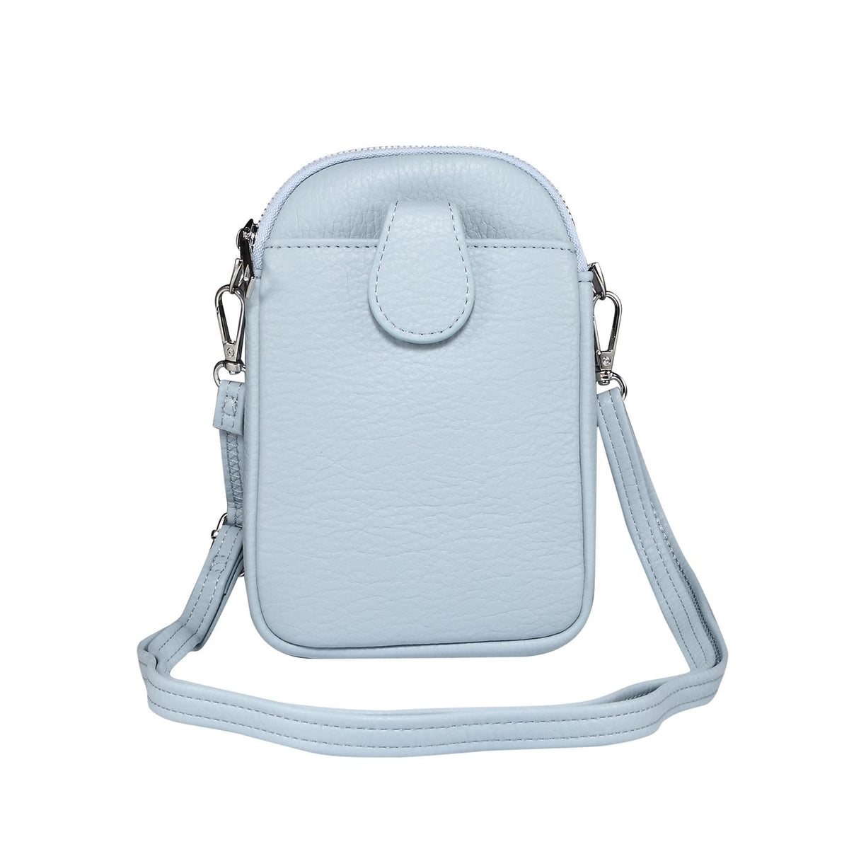 Litchi Texture Phone Crossbody Bag Leather Case For 5.5 Inch - 7.2 Inch Phones - Blue